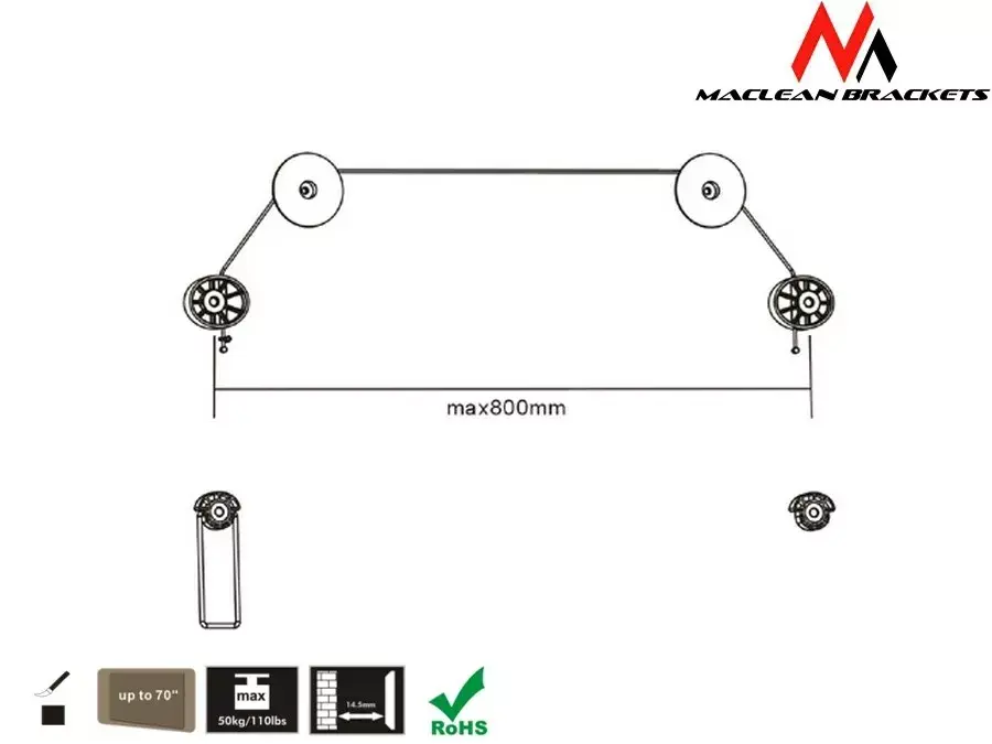LCD bracket MACLEAN MC-557 VESA 100x100 / 200x200 Photo 2