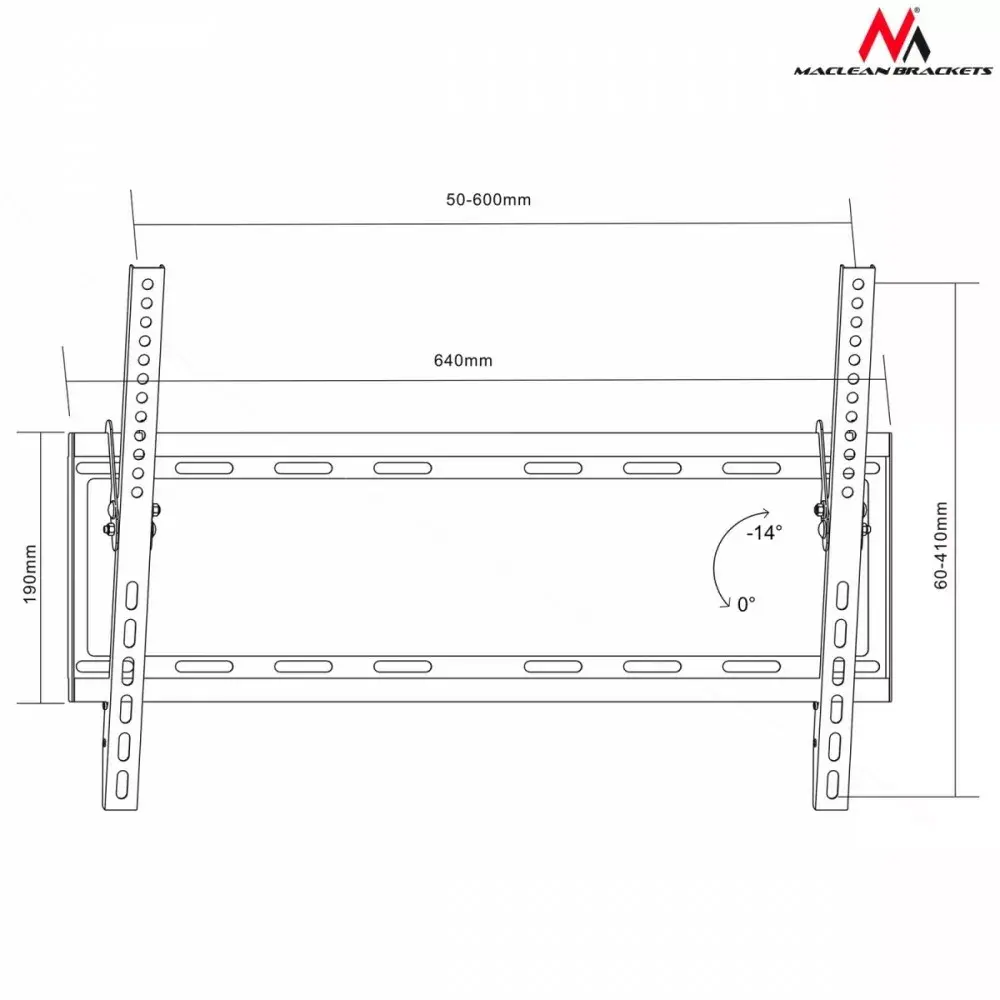 TV sienas stiprinājums MACLEAN MC-605 (VESA 75–600, līdz 55 kg) Photo 11