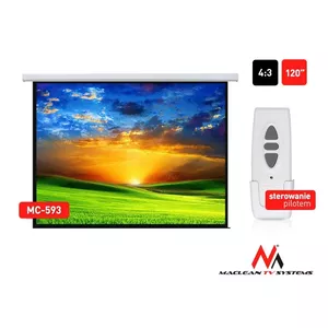 Electric projection screen MACLEAN MC-593, 120 inch (4:3), 240×180 cm