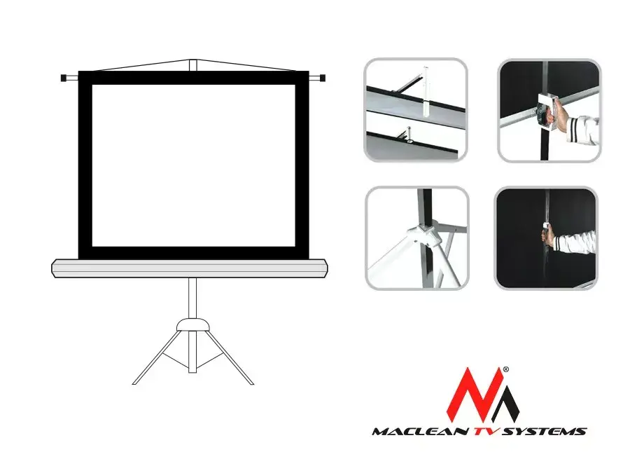 Projection screen MACLEAN MC-680 tripod 200x200 cm Photo 6