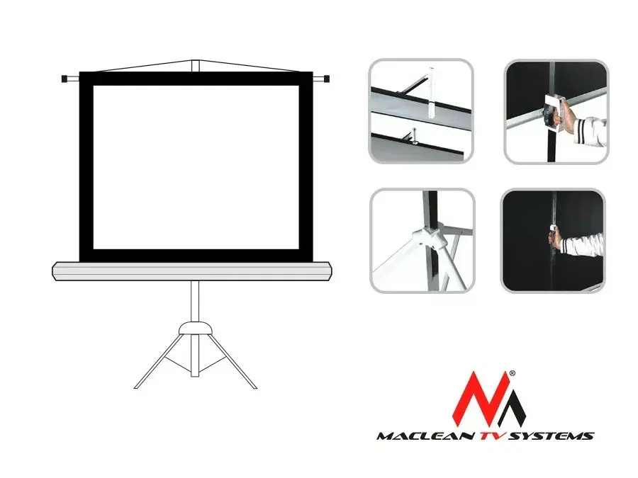 Projection screen MACLEAN MC-680 tripod 200x200 cm Photo 5