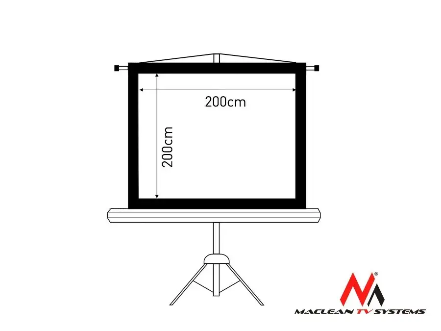 Projection screen MACLEAN MC-680 tripod 200x200 cm Photo 7