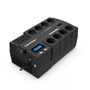 Источник бесперебойного питания CYBERPOWER BR1000ELCD — Line-Interactive UPS 1 kVA / 600 W, 8 розеток Type F, USB, настольный, чёрный
