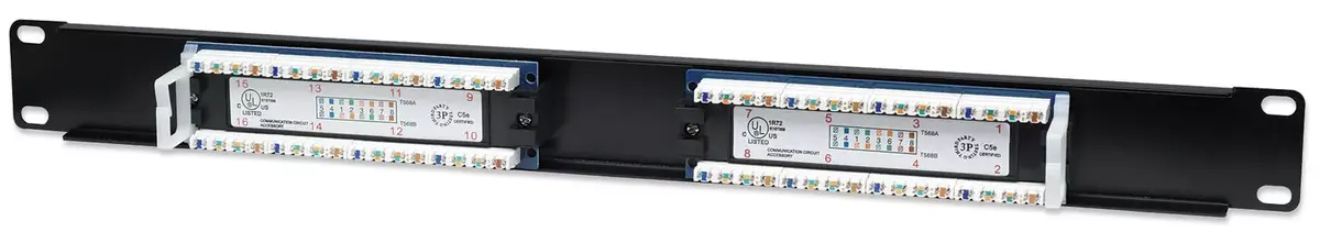 Patch Panel Intellinet Cat5e UTP 16-Port 1U Black Photo 3