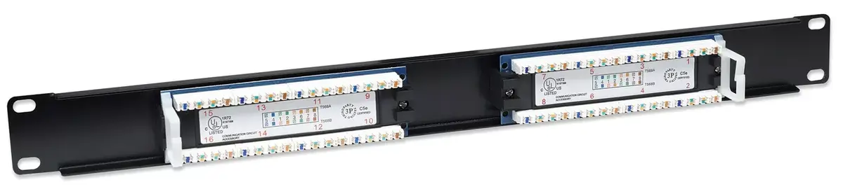 Patch Panel Intellinet Cat5e UTP 16-Port 1U Black Photo 4