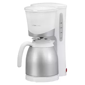 Pilējošā kafijas automāts CLATRONIC KA 3327 — semi‑auto, 1 L tvertne, 10 krūzes, 870 W, balts/ sudraba