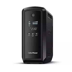 Neaptraucams barošanas avots CYBERPOWER CP900EPFCLCD — 0,9 kVA (540 W), 6 AC kontaktligzdas, LCD, tīra sinusoīda, tornis