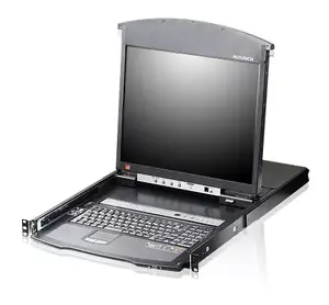 KVM переключатель ATEN KL1508AIN-AXA-AG — 8-портовый стоечный KVM с LCD, VGA, USB/PS/2, 1U, 19" дисплей
