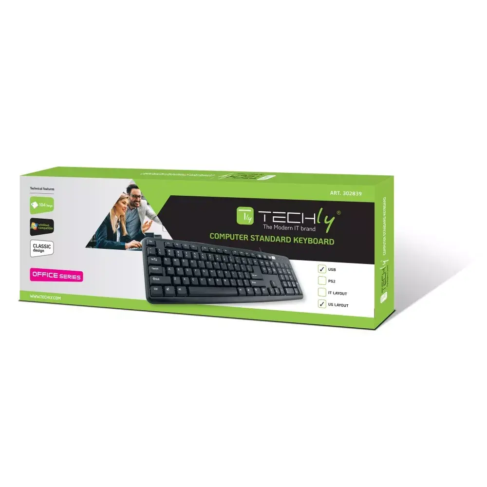 TECHLY Full-size USB Keyboard 104 keys US layout Photo 2