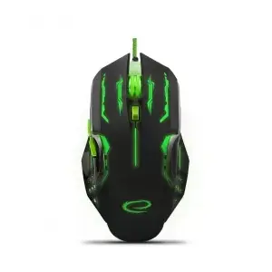 Игровая мышь ESPERANZA EGM403G — правая, оптическая 2400 DPI, USB Type-A, 6 кнопок, колесо, чёрно-зелёная