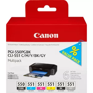 Картридж Canon PGI-550/CLI-551 Серый Черный Желтый Голубой Пурпурный