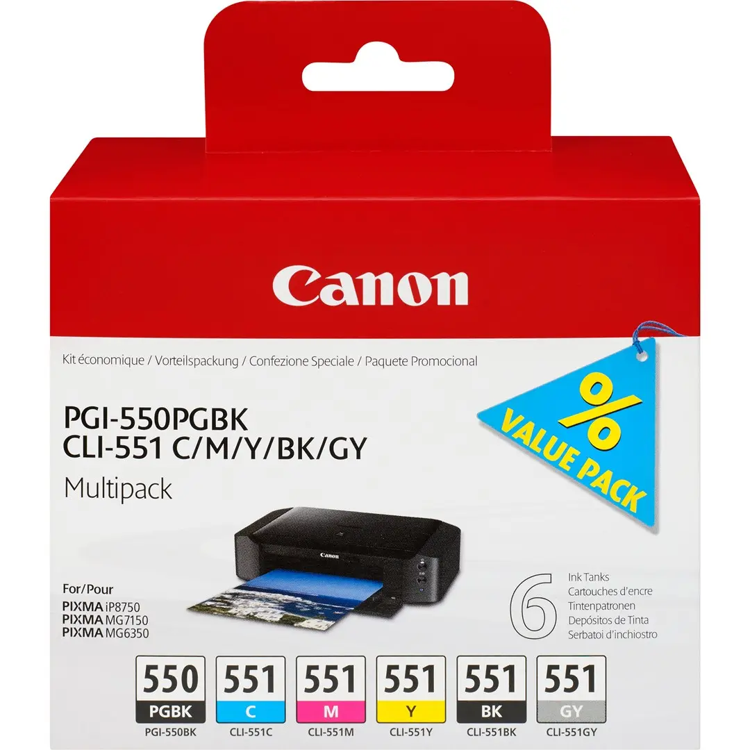 Kārtridžs Canon PGI-550/CLI-551 Pelēks Melns Dzeltens