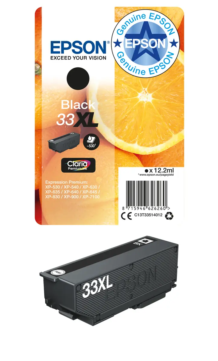Epson 33XL Claria Premium Melnās Krāsas