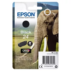 Cartridge Epson 24 Sort 240 pages Ink C13T24214012 Black