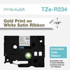 Label tape Brother TZE-R234 Gold on white