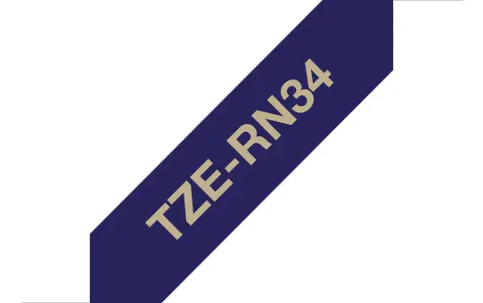 Brother TZE-RN34 Tekstila uzlīmju lente Zelta