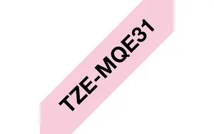 Brother TZEMQE31 Continuous Label-Making Tape Black on Pink TZe 1.2 cm 8 m