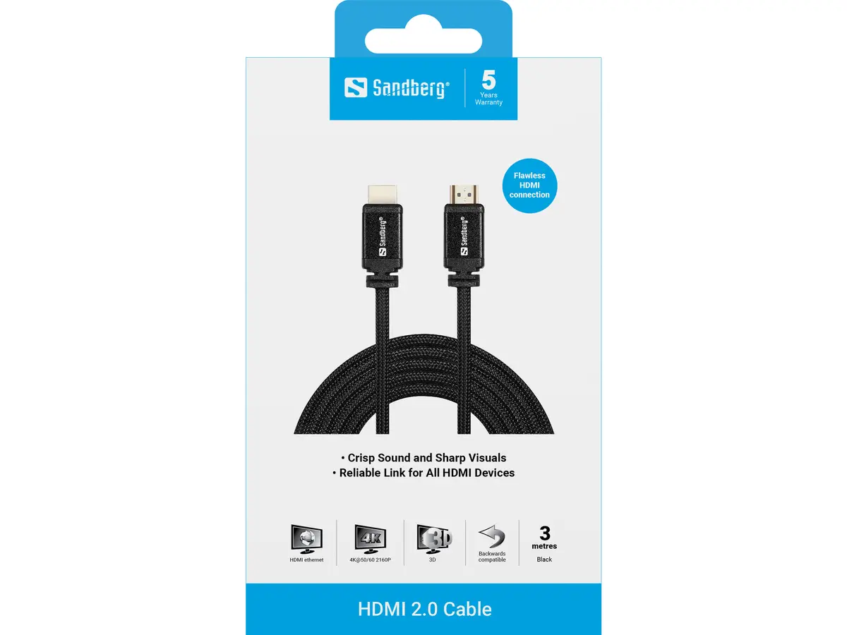 Sandberg HDMI 2.0 Cable 3m - 508-99 Photo 3