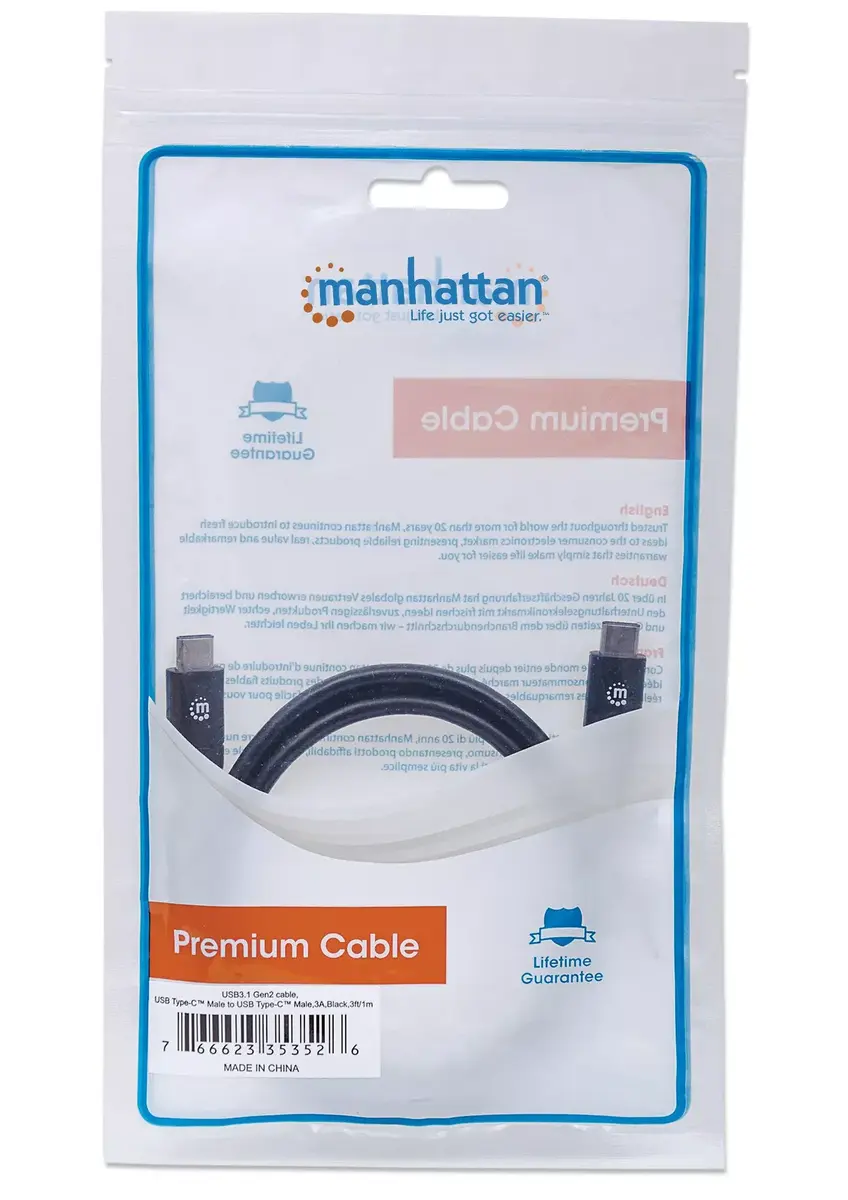 USB-C Кабель Manhattan USB31CC1M Photo 5