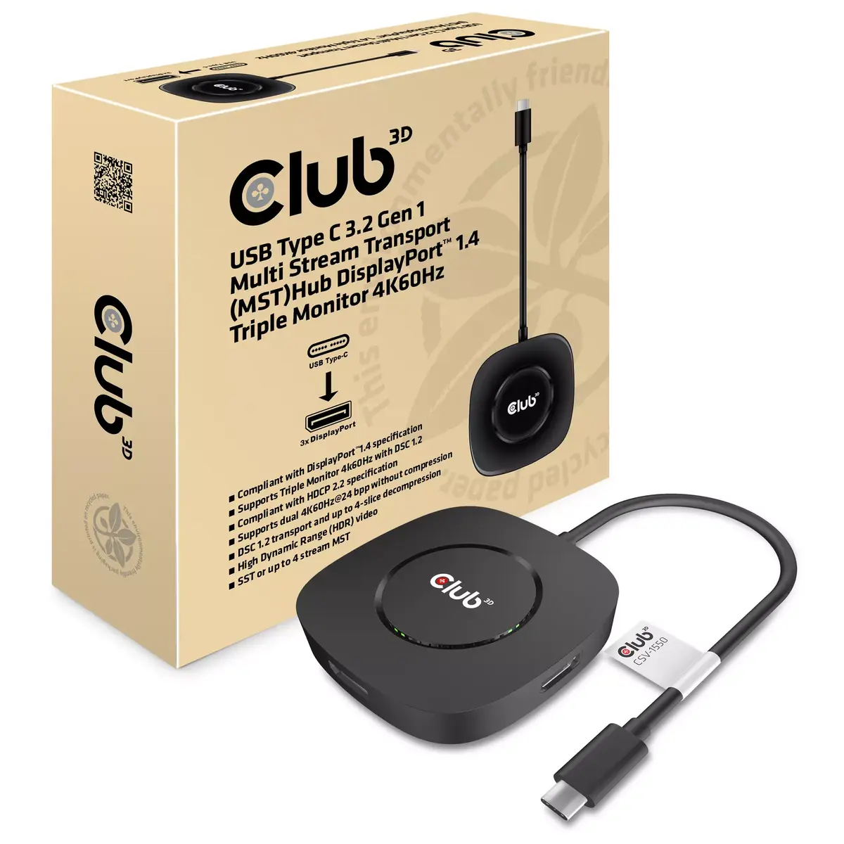 USB Type C 3.2 Gen 1 MST centrmezgls CLUB3D CSV-1550 Photo 2