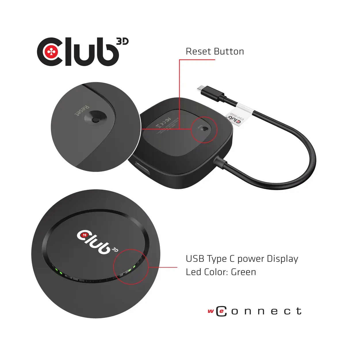 USB Type C 3.2 Gen 1 MST centrmezgls CLUB3D CSV-1550 Photo 3