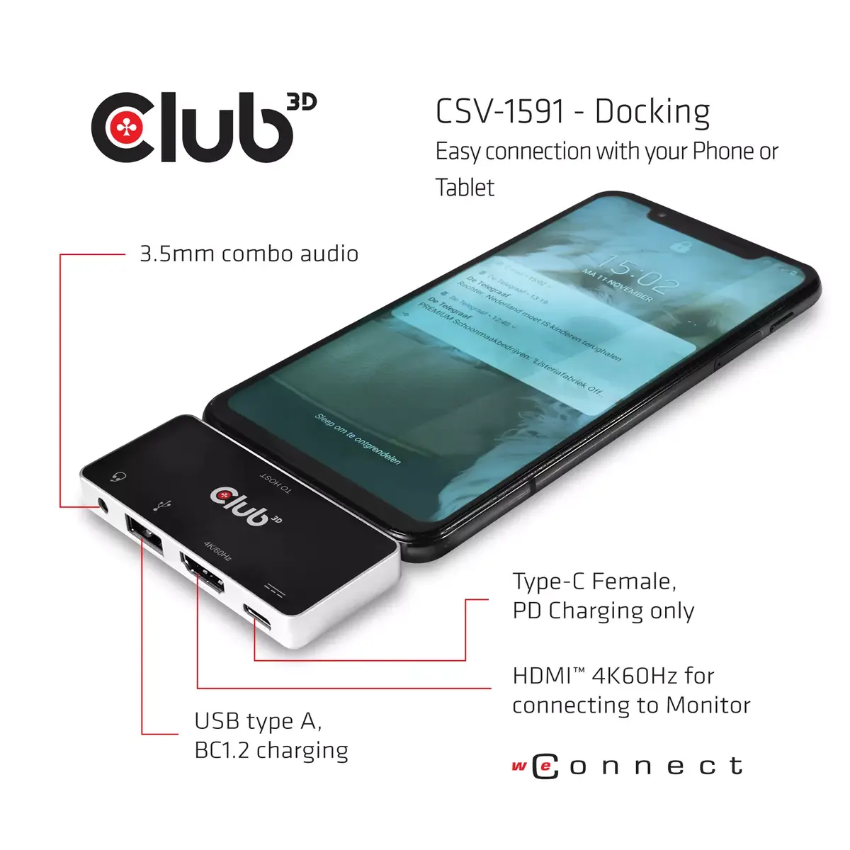 USB Type C Hubs CLUB3D 4-in-1 Photo 2