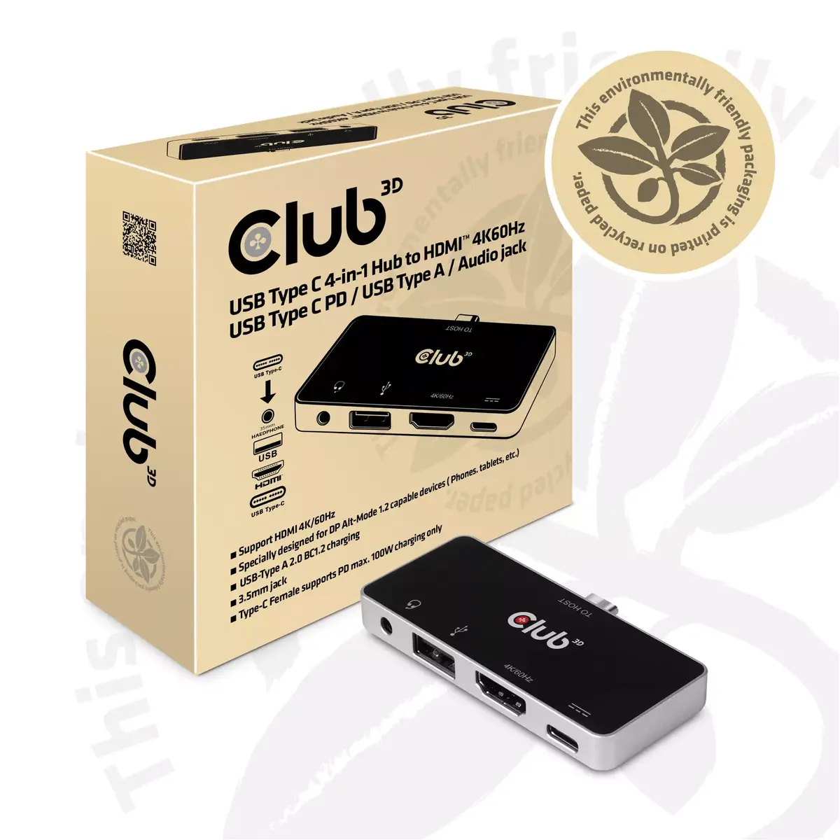 USB Type C Hubs CLUB3D 4-in-1 Photo 5