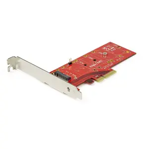 PCIe 3.0 x4 to M.2 NVMe SSD adapter StarTech PEX4M2E1, full-height/low-profile, red, PCIe host, M.2 output