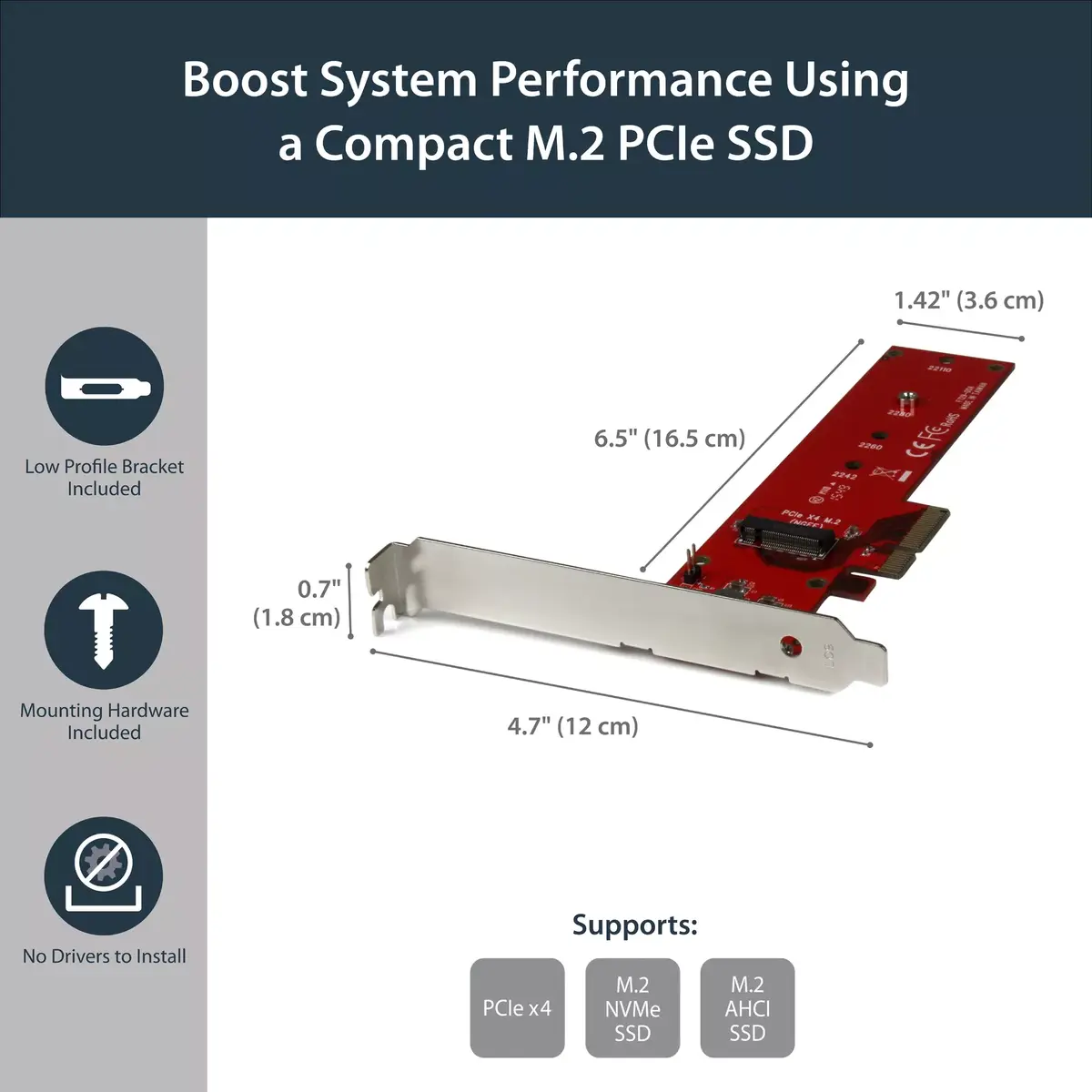 StarTech PCIe 3.0 x4 to M.2 NVMe Adapter PEX4M2E1 Photo 8