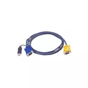 Microconnect PC99U030 VGA kabelis 3 m VGA (D-Sub) VGA (D-Sub) + USB Zils