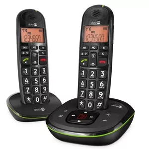 Doro PhoneEasy 105wr Duo DECT telefons Zvanītāja ID Melns