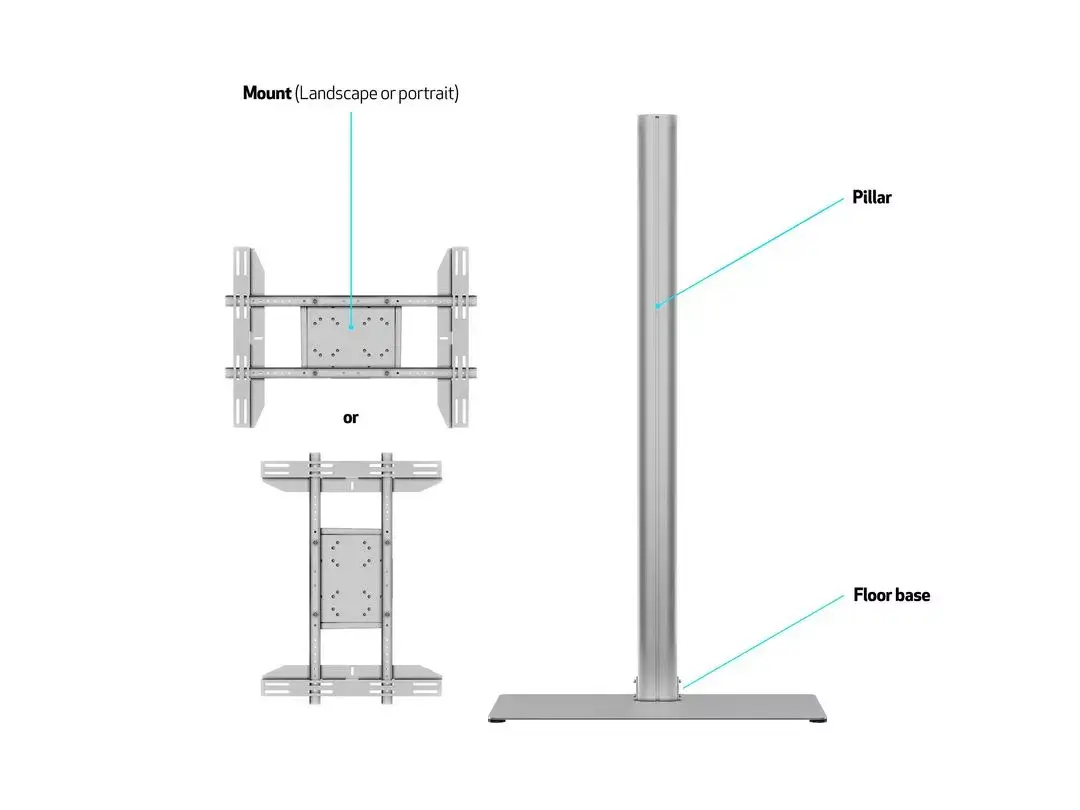 Multibrackets M Display Stand 180 Single Silver Photo 8