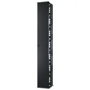 APC AR8665 Vertical Cable Manager for 2 and 4 Post Racks, Single-Sided with Door, Black