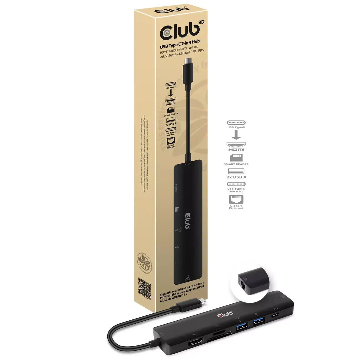USB Type C Хаб CLUB3D CSV-1592 Photo 2