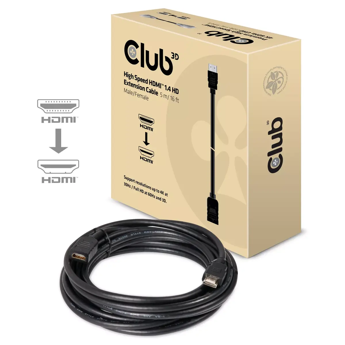 HDMI удлинитель CLUB3D High Speed 1.4 5м Photo 2