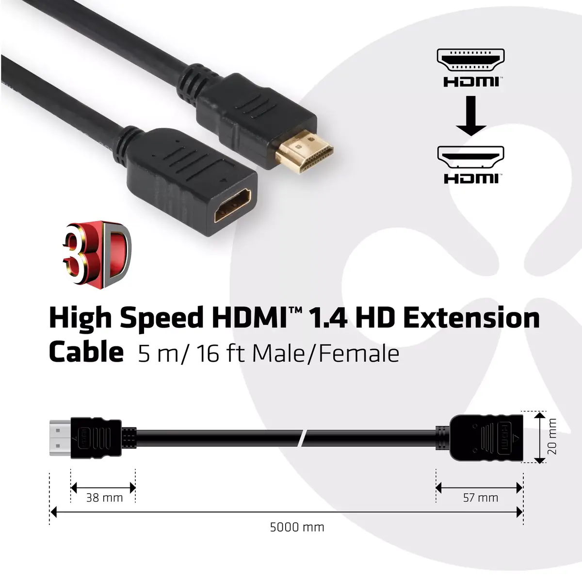 HDMI удлинитель CLUB3D High Speed 1.4 5м Photo 3