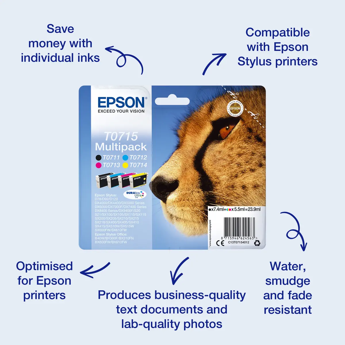 Melna tintes kasetne Epson Cheetah Singlepack