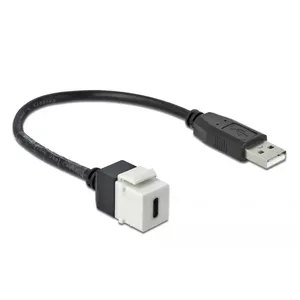 Keystone Module DeLOCK 86382 Flat Black White USB C