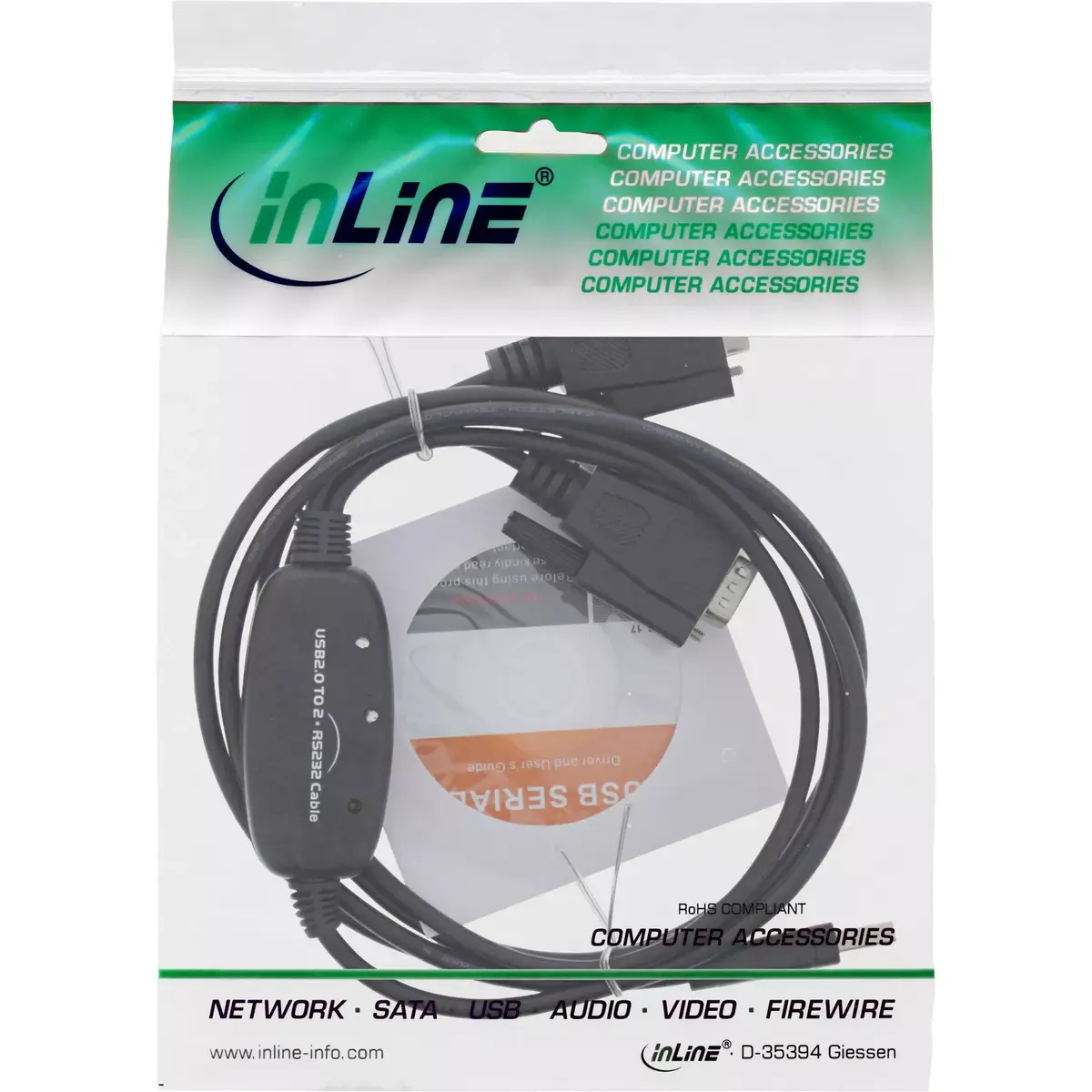 USB 2.0 uz 2x seriālo adapteri kabelis InLine 33305M Photo 2