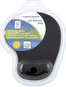 Mouse pad ESPERANZA EA137K with gel wrist rest, black, non-slip base, universal use