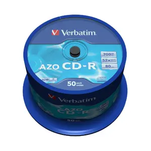VERBATIM CD-R AZO Crystal 700 MB 52x Spindle, 50 pcs, 120 mm