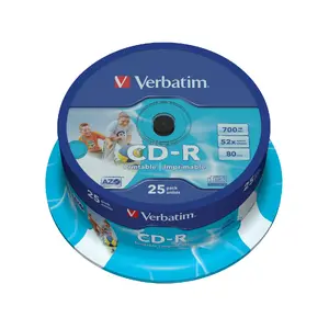 VERBATIM CD-R AZO Wide Inkjet Printable 700 МБ 52x 25 шт. шпиндель, 120 мм