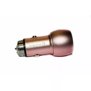 Автомобильное зарядное устройство Evelatus ECC01 2USB порт 3.1A с инструментом из нержавеющей стали розового цвета