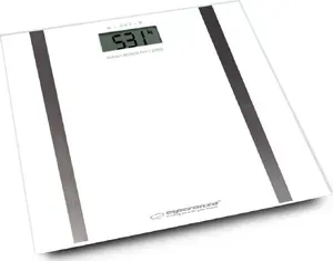 Electronic personal scale ESPERANZA Samba EBS018W — white, glass top, 180 kg capacity, 100 g accuracy, sensor control