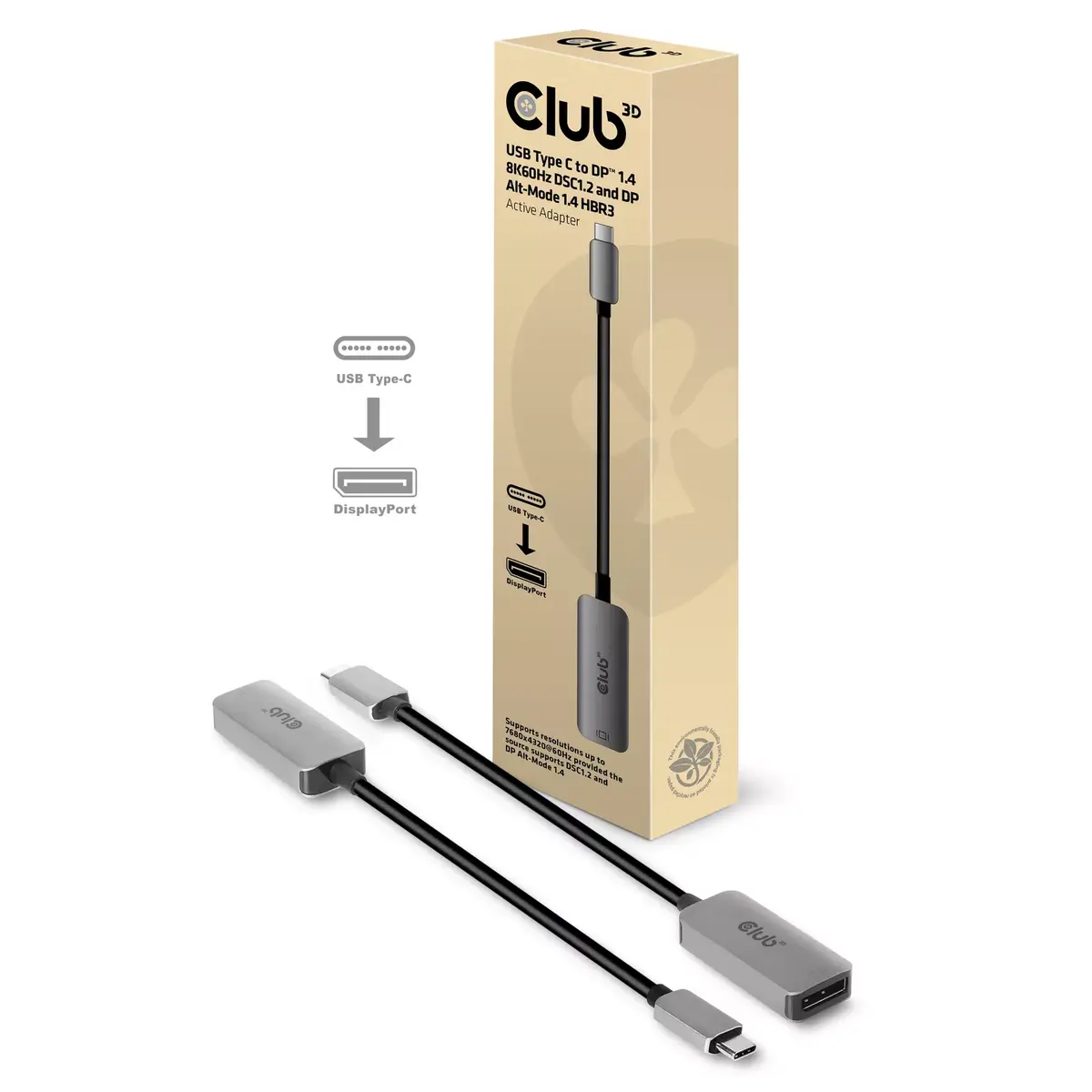 Адаптер USB Type C на DisplayPort 1.4 CLUB3D Photo 2