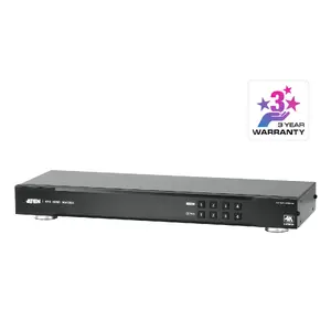ATEN VM0404HA 4 x 4 4K HDMI audio/video matricas komutators, 10.2 Gbit/s, 340 MHz, metāls, melns