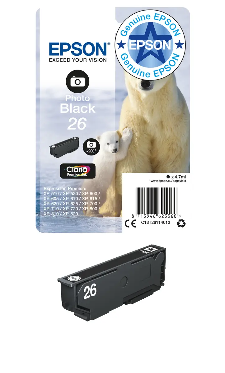 Epson Polar bear 26 Claria Premium foto melnā tinte Photo 3