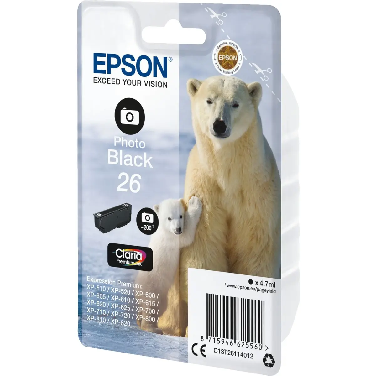 Epson Polar bear 26 Claria Premium foto melnā tinte Photo 4
