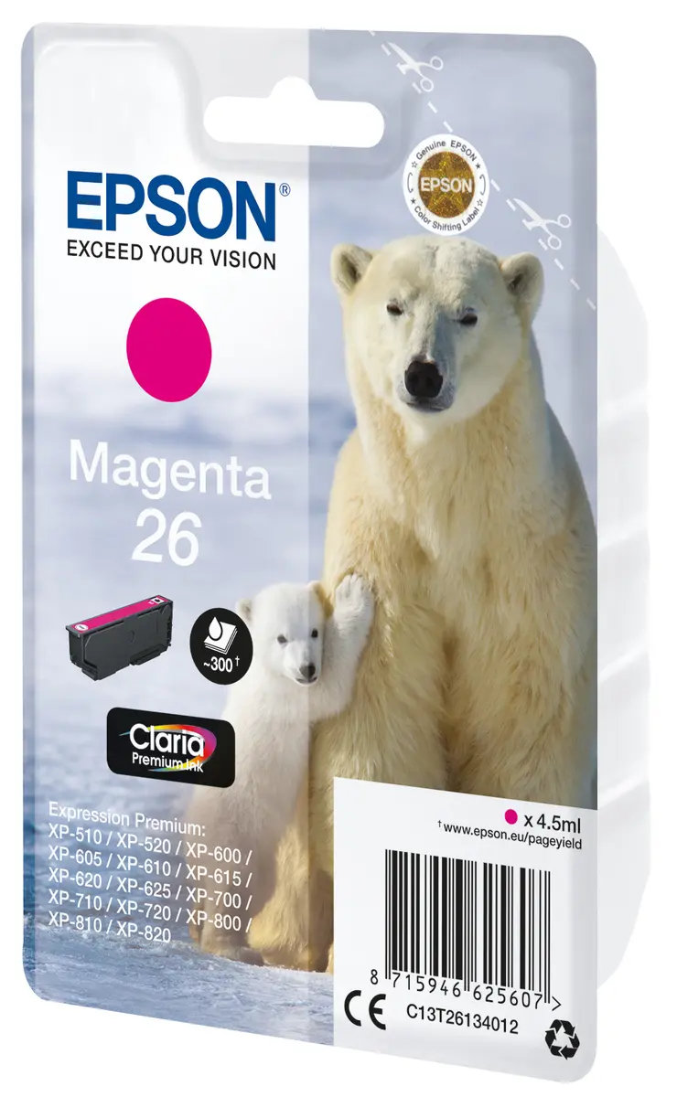 Tintes kasetne Epson Polar bear 26