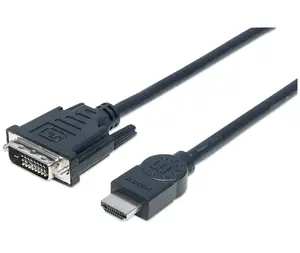 HDMI uz DVI-D kabelis Manhattan HDDVIMM3M 3m Vīriešu uz Vīrieti Melns